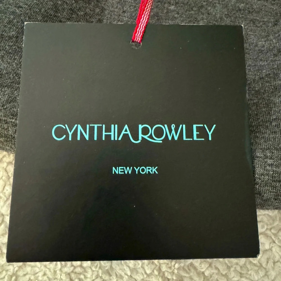 NWT Cynthia Rowley gray ponte knit Chic top with Rhinestone detailing at neck. - Picture 11 of 12